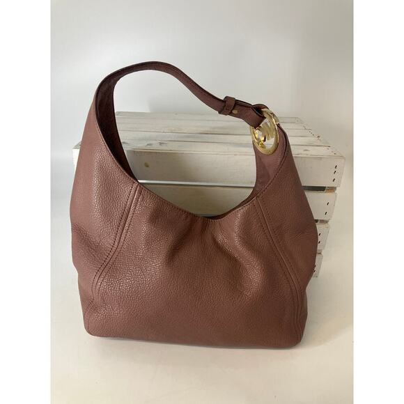 Michael Kors Handbags - Michael Kors, large mauve leather shoulder bag